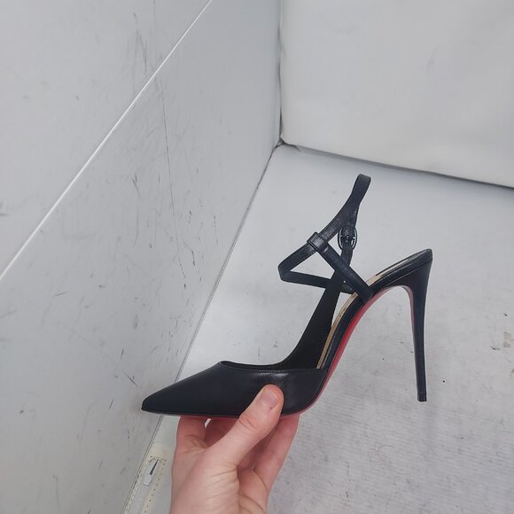 Christian Louboutin Black Jenlove Ankle Strap Pointed Toe Pump - Picture 9 of 13